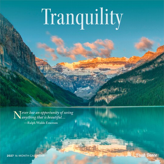 Brush Dance; Tranquility | 2027 12 x 24 Inch (Hanging) Monthly Square Wall Calendar | Plastic-Free; Category:Wall Calendars; Image:1
